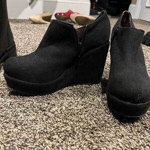 Black Wedge Ankle Boots